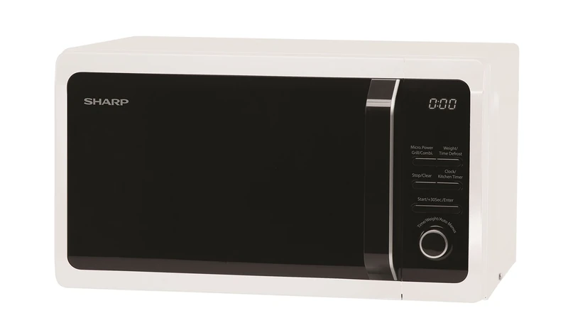 Sharp R664WM Compact Grill Microwave, 20 Litre, 800 W, White