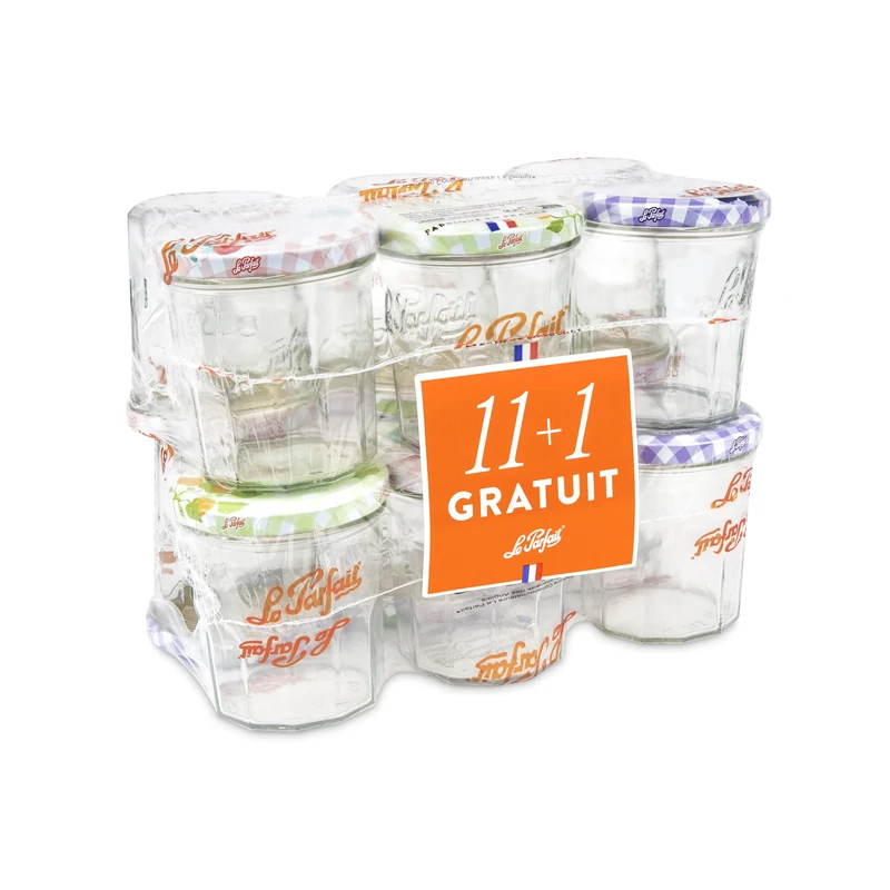 Le Parfait 6585009.0 Set of 12 Clear Glass Jam Jars 25.5 x 15.5 x 19 cm