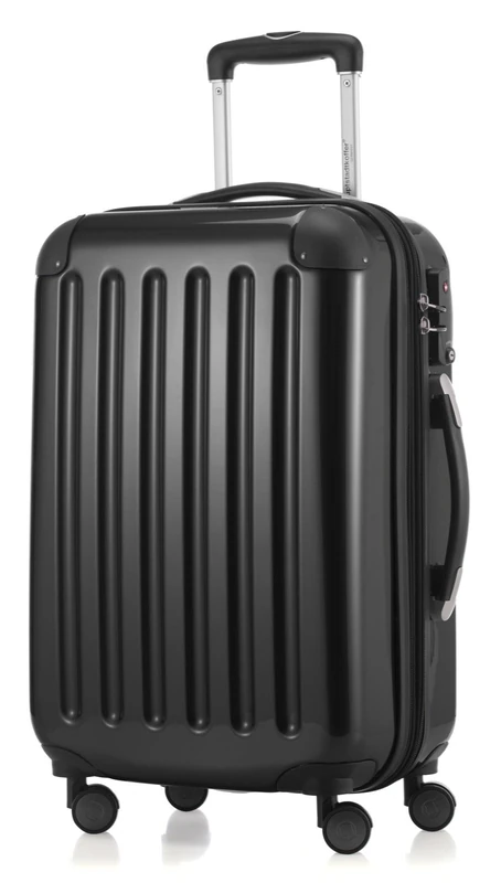 Hauptstadtkoffer - Alex - Hardshell Hand Luggage, Cabin Suitcase, 4 Double Wheels, TSA, 55 cm, 42 liters, Black