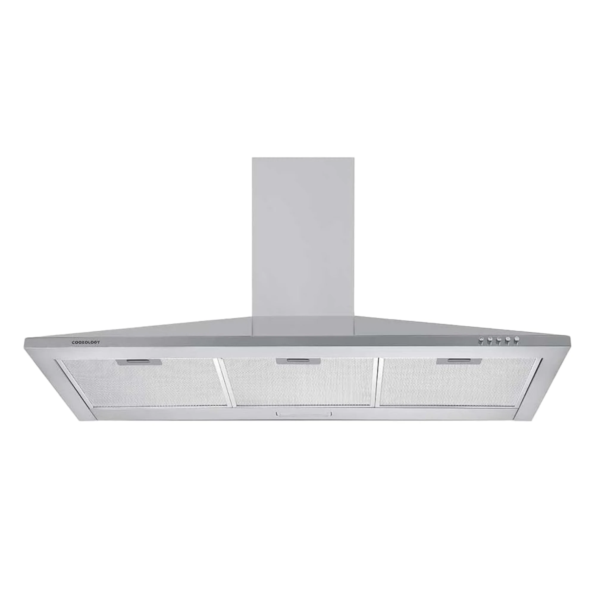Cookology CH100SS Cooker Hood in Stainless Steel - 100cm Width - Eco LED Lights - Extractor Fan Kitchen Wall Mounted - A Energy - Includes UK Plug - Quiet Running - Air Recirculating