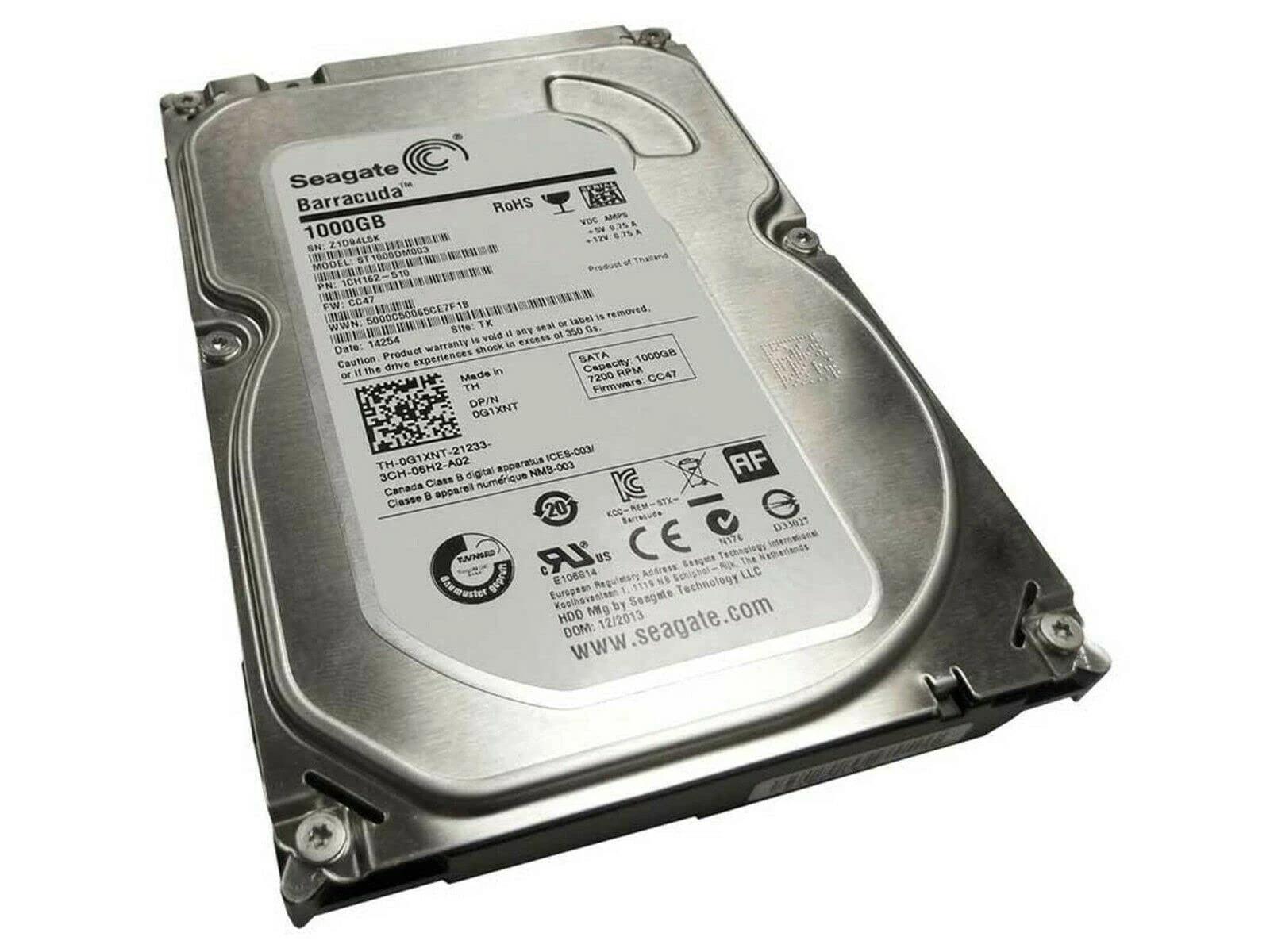 Seagate ST1000DM003 Barracuda 1000 GB 3.5 Serial ATA HDD Hard Drive