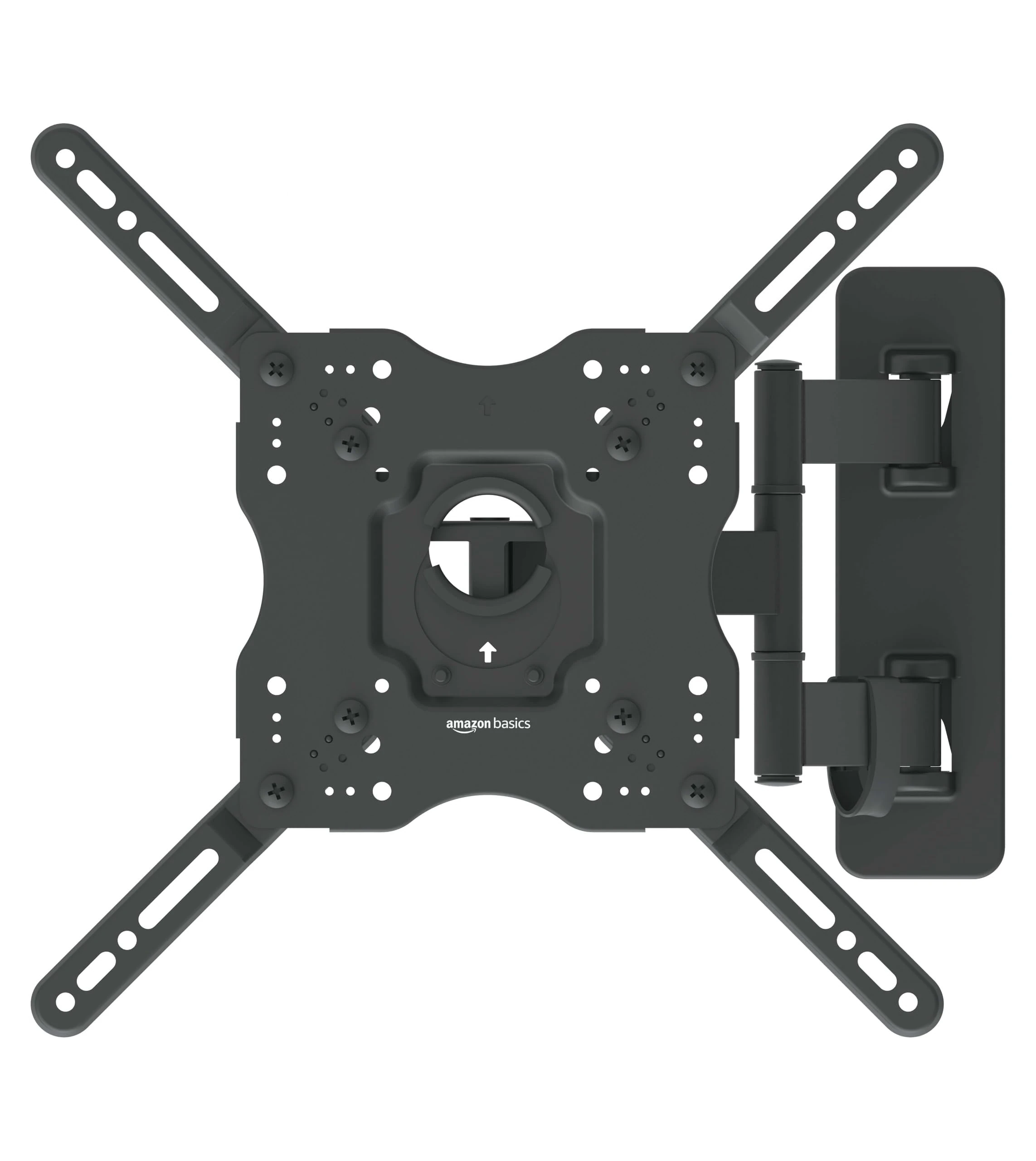 Amazon Basics TV Wall Bracket for 26-55 inch(66cm-140cm) TVs, Swivels Tilts TV Wall Mount for Flat & Curved TV, VESA 100x100mm to 400x400mm, holds up to 36kg, Black