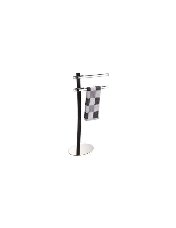MSV Towel Rail Black and Chrome 44 x 23 x 89 cm