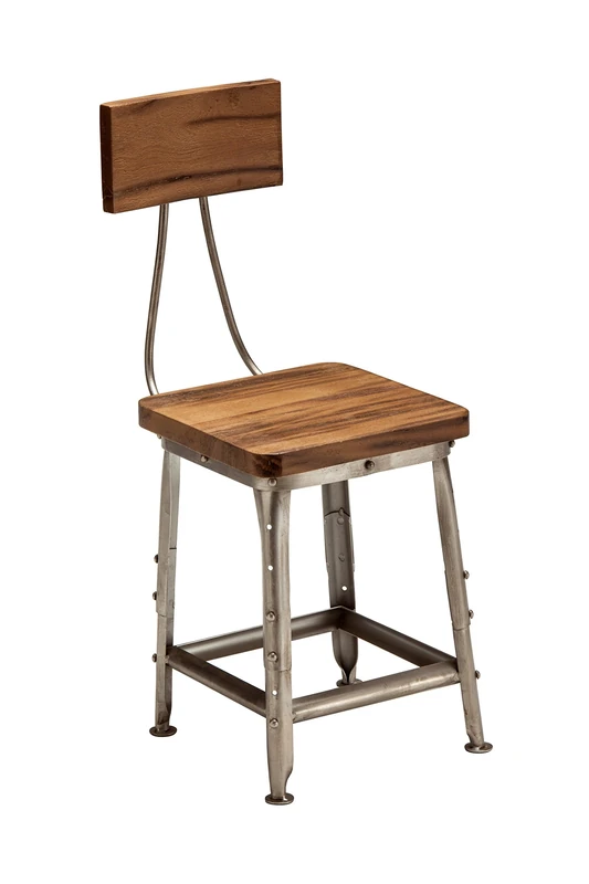 Premier Housewares Industrial Chair, Wood, Silver