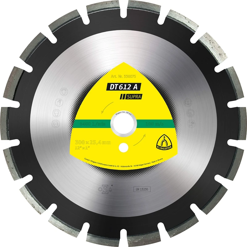 Klingspor 330079 DT 612 A 7 x 25.4 mm Diamond Cutting Discs 500 x 3 30 Sections 40 x 3, 7 x 10 mm Weitverzahnt (Quantity 1)