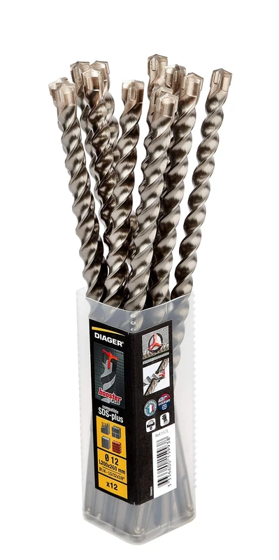 Diager, Booster Concrete Drill Bit SDS+ 10 x 460 mm Pack of 12