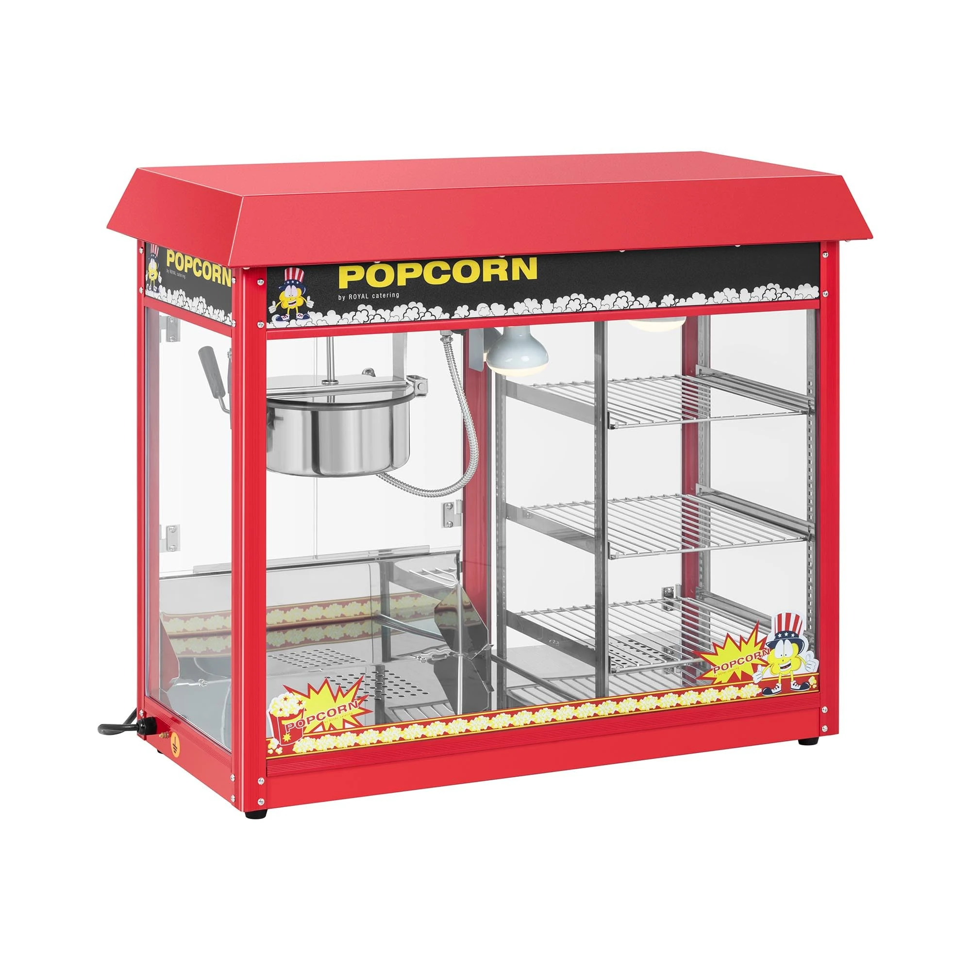Royal Catering - Popcorn Machine - 1820 W - heated storage - red