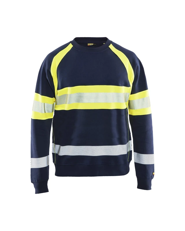 BLÅKLÄDER Hi Vis sweater Men 4XL Navy blue/Yellow