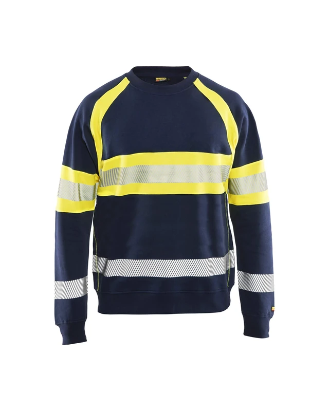 Blakläder 335911588933S Size Small High Visibility Sweatshirt - Navy Blue/Yellow