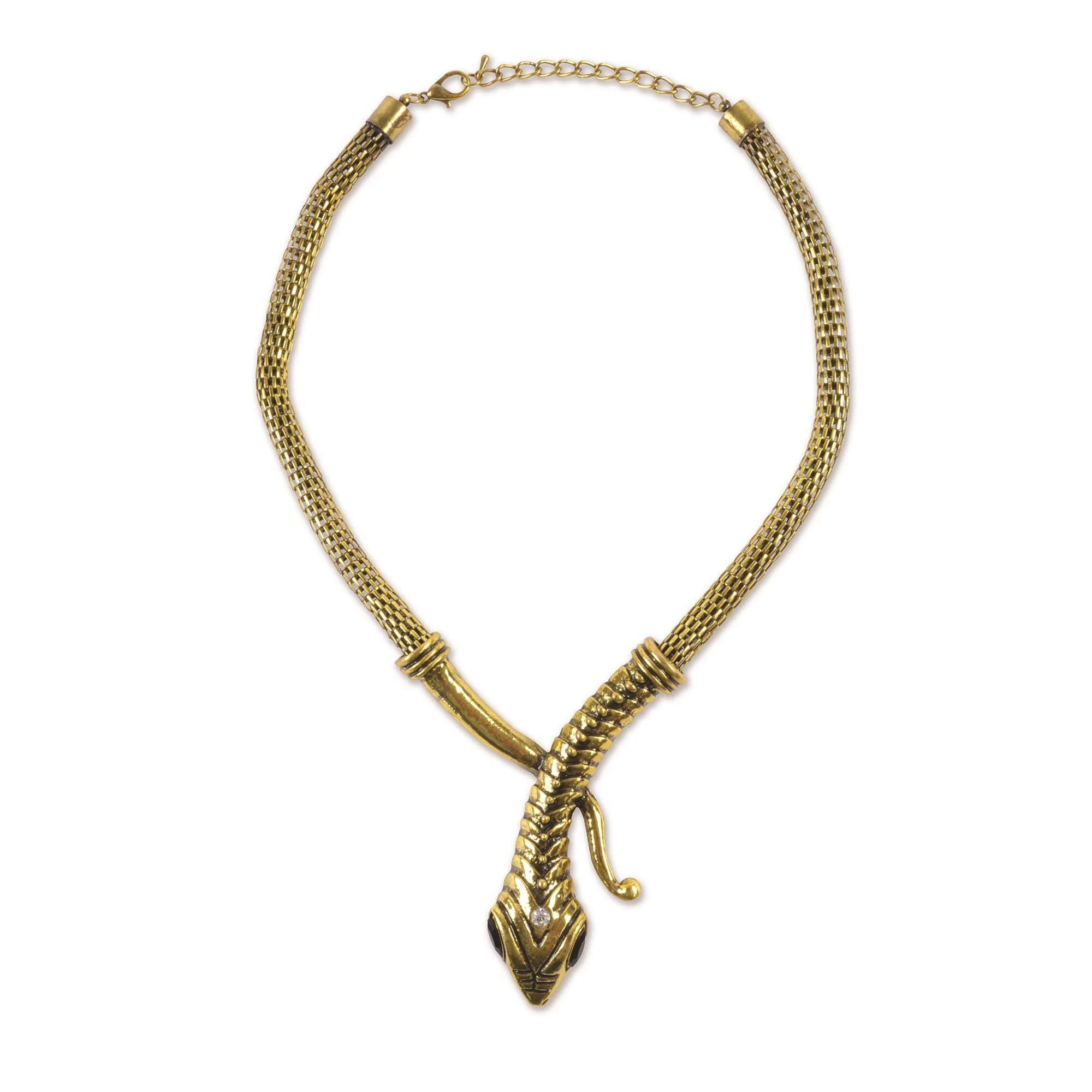 Womens Gold Snake Necklace (1 Pc.) - Elegant Design, Perfect Accessory for Dress-Up, Themed Events, Parties, or Gift Halloween Halloween