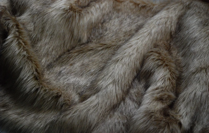 Super Luxury Faux Fur Fabric Material - LONG PILE FAWN BROWN