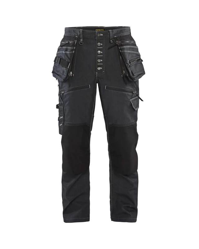 BLÅKLÄDER Craftsman Trousers Baggy Denim Stretch Men 36R Navy Blue/Black