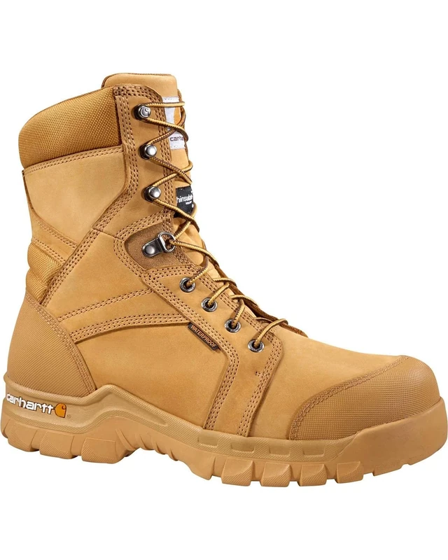 Carhartt Men's 8" Rugged Flex Insulated Waterproof Breathable Soft Toe Work Boot - Beige - 14 Wide