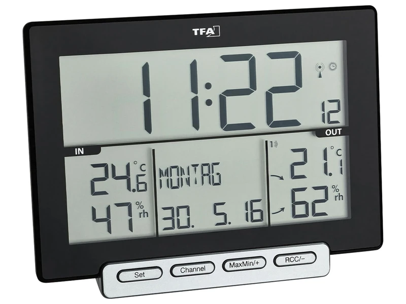 TFA Dostmann Wireless Thermometer Hygrometer Trinity 30.3058.01 (black)