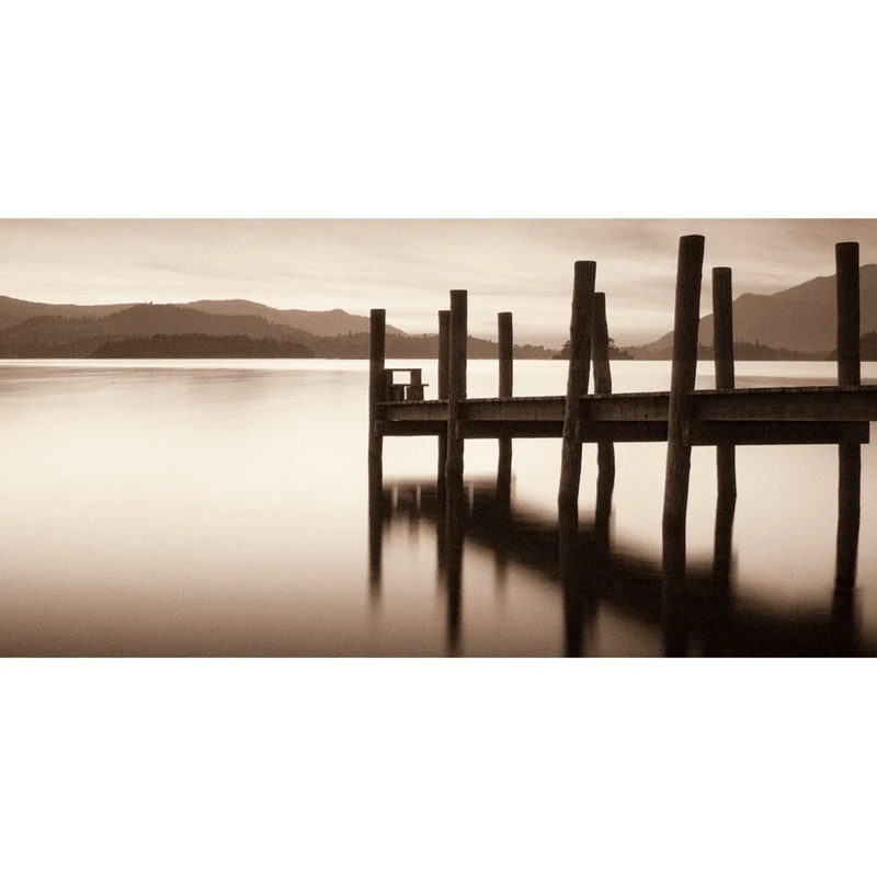 The Art Group Mike Shepherd (Landing Stage, Derwent Water) -Canvas Print 50 X 100cm, Wood, Multi-Colour, 50 x 100 x 1.3 cm