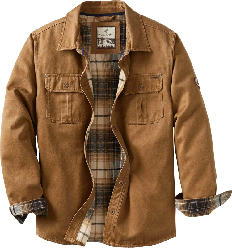 Legendary Whitetails Men's Journeyman Rugged Shirt Jacket, Barley, L Big - Image 1