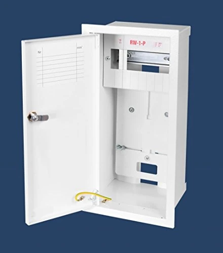 Meter Cabinet 1 x 1 Phase Counter and 6 Fuses Small Distributor Fuse Box Galvanised Steel Flush-Mounted Distributor Power Distributor