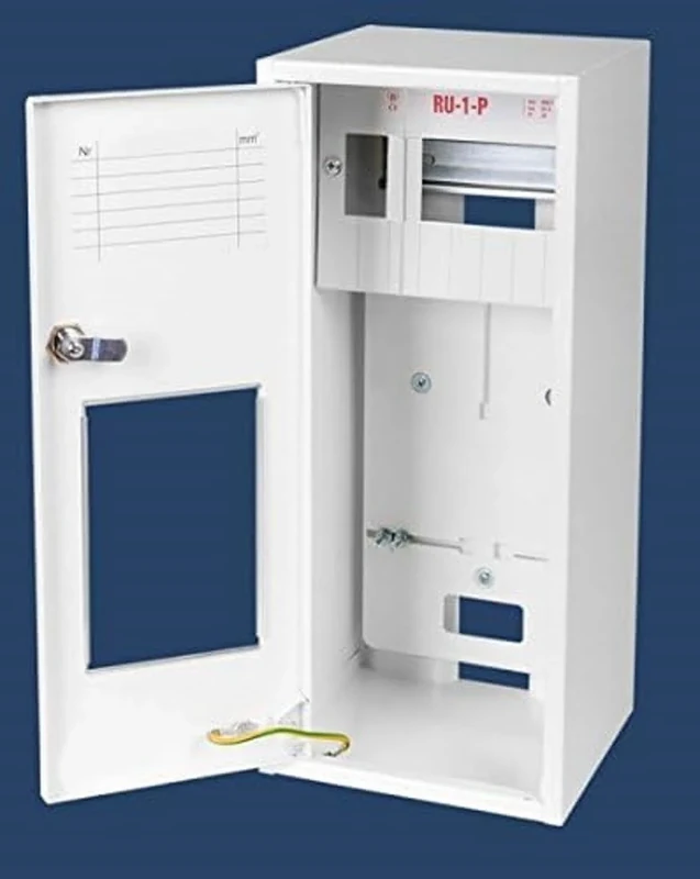 Meter Cabinet 1 x 3 Phase Meter and 6 Fuses Small Distribution Board Fuse Box Galvanised Steel Surface-Mounted Distribution Board Power Distribution