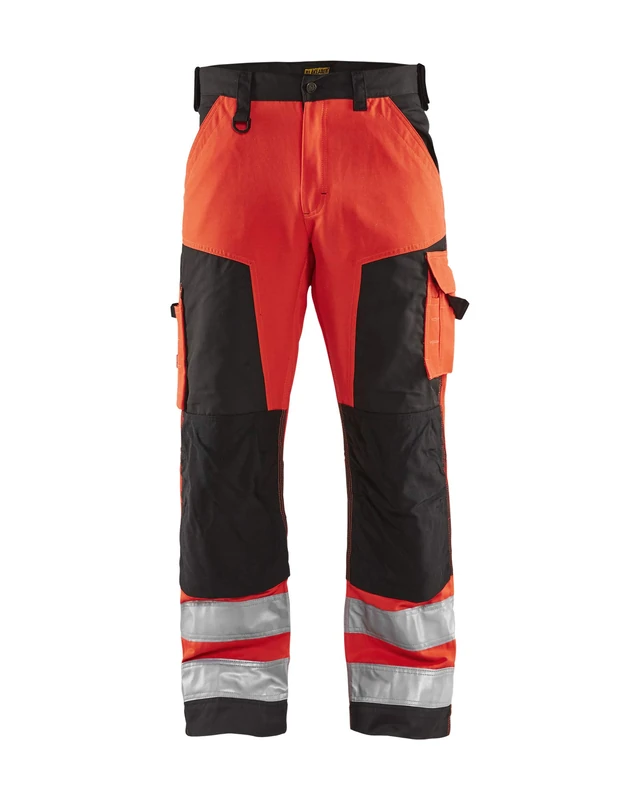 Blakläder 156618115599D128 Size D128 High Visibility Trousers without Nail Pockets - Red/Black
