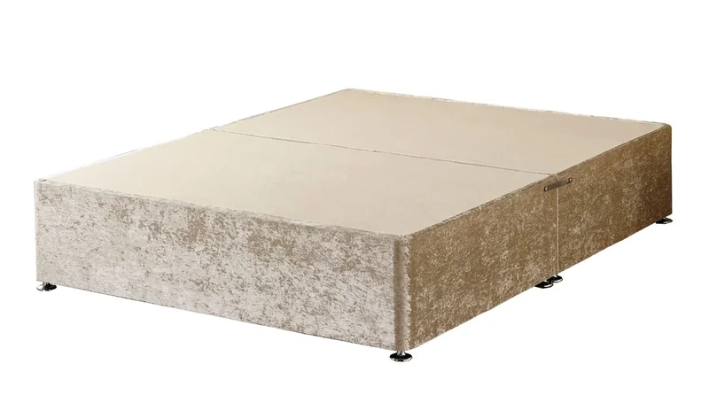 Somnior Beds 2-Drawer Velvet Windsor Divan Base without Headboard, Fabric, Cream, Double