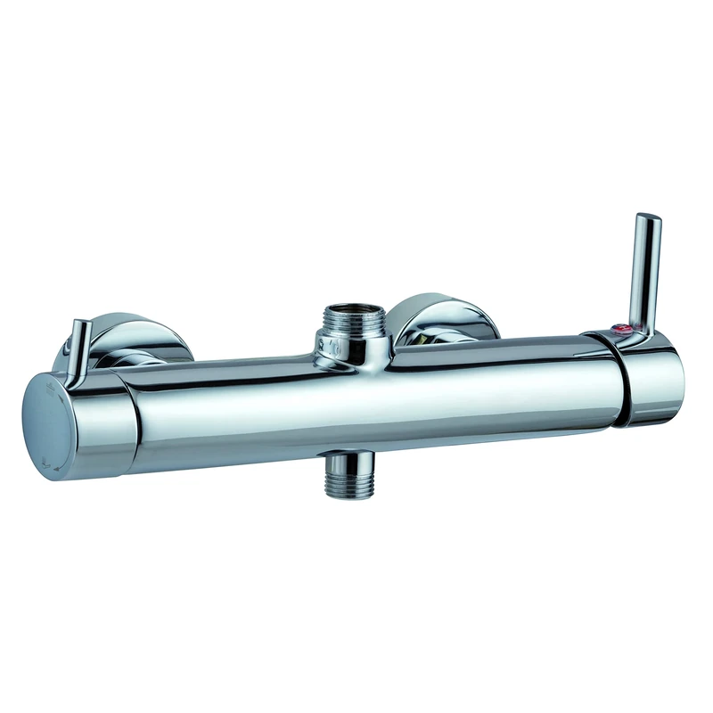 Wirquin 60721400 Oval Mechanical Shower Mixer with Integrated Ceramic Diverter and 3/4 Outlet, Chrome