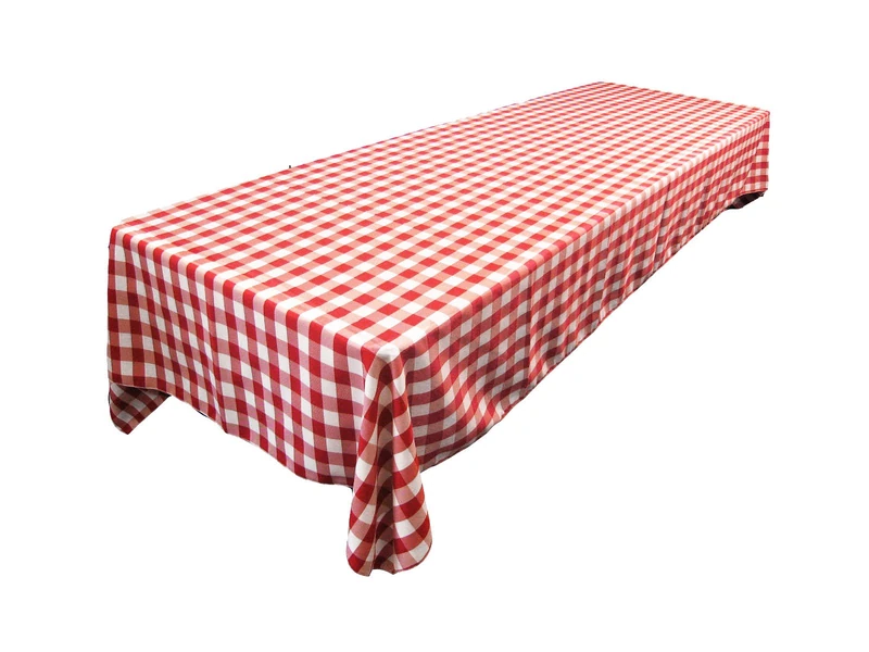 LA Linen Polyester GINGHAM Checkered Rectangular Tablecloth, 60 x 144-Inch - Image 1