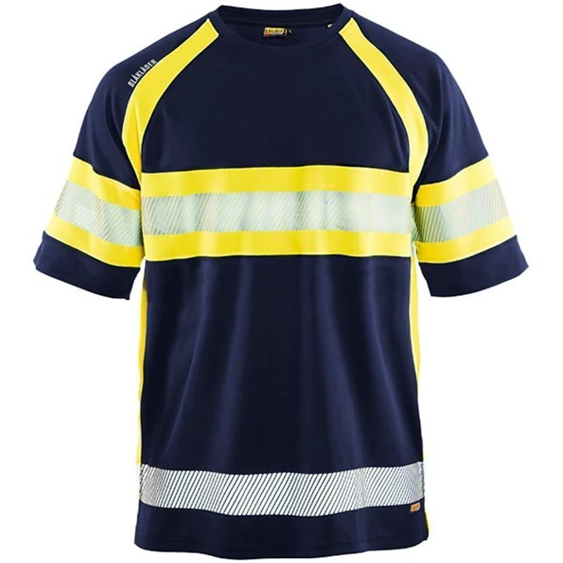 Blakläder 333710518933S Size Small High Visibility T-Shirt - Navy Blue/Yellow - Image 1