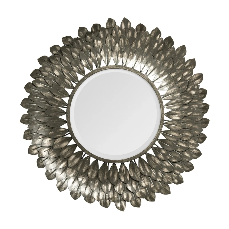 Premier Housewares Tribeca Round Wall Mirror, Grey/Distressed Finish
