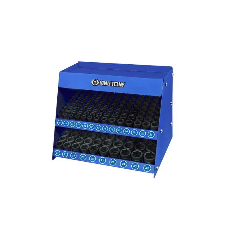 KING TONY 4472MP Alloy Steel Impact Socket Shelf Set, 1/2-inch Drive, 158 Pieces