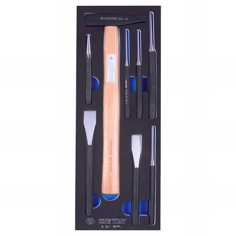KING TONY 9-90118PRV Punch and Hammer Set For Eva Trolley, 8 Pieces
