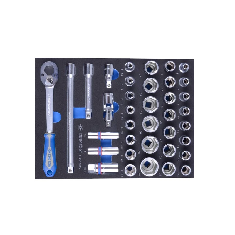 KING TONY 9-4537Mrv Socket Set For Eva Trolley, 1/2 Inch Drive, 37 Pieces