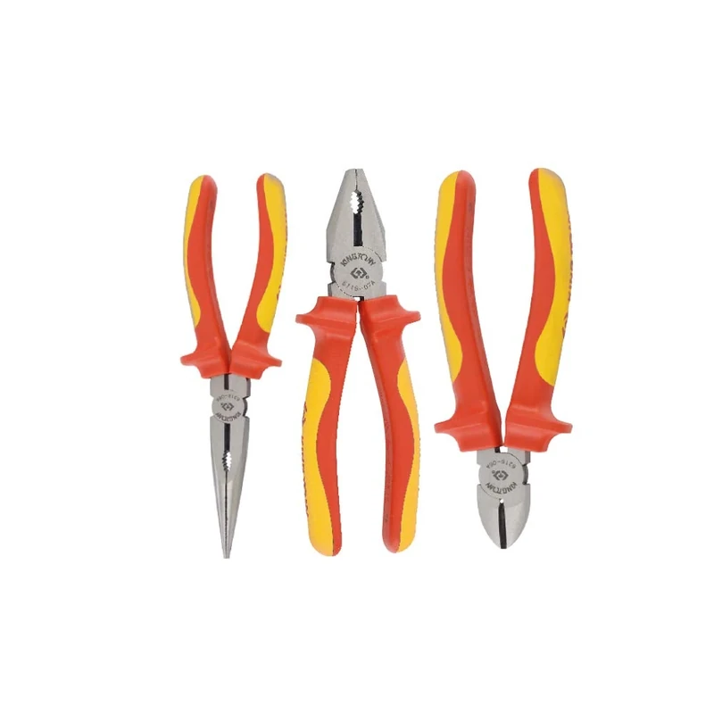 KING TONY 40603GP VDE Insulated Pliers Set, 3 Pieces