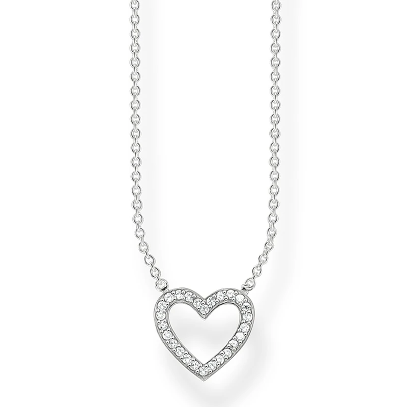 Thomas Sabo Women Necklace Heart Pendant Zirconia 925 Sterling Silver KE1554-051-14-L45V