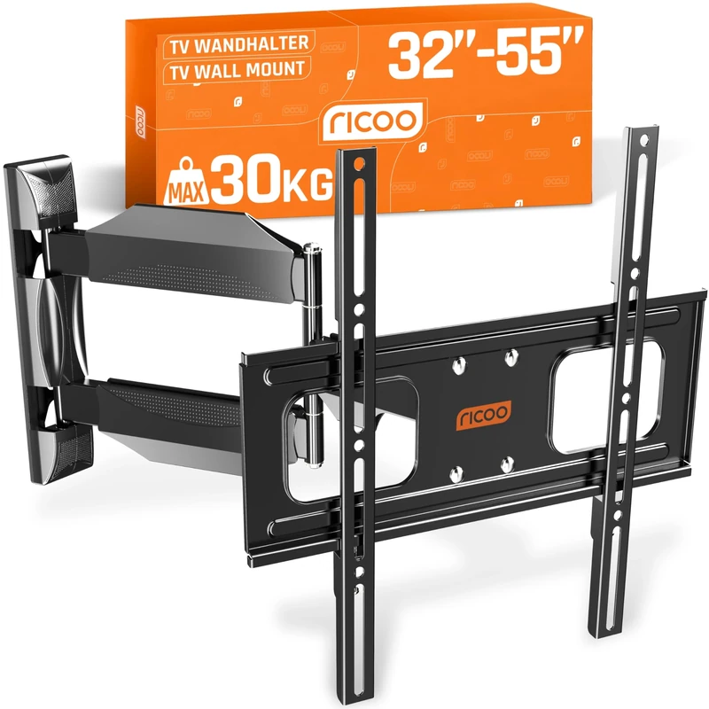 RICOO TV Bracket Tilt Swivel approx 30-55 Inch S2644 for LED LCD OLED Curved and Flatscreens Wall Mount Universal for VESA 200x200-400x400