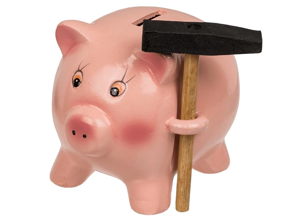 Out of the blue Ceramic Piggy Bank with Hammer