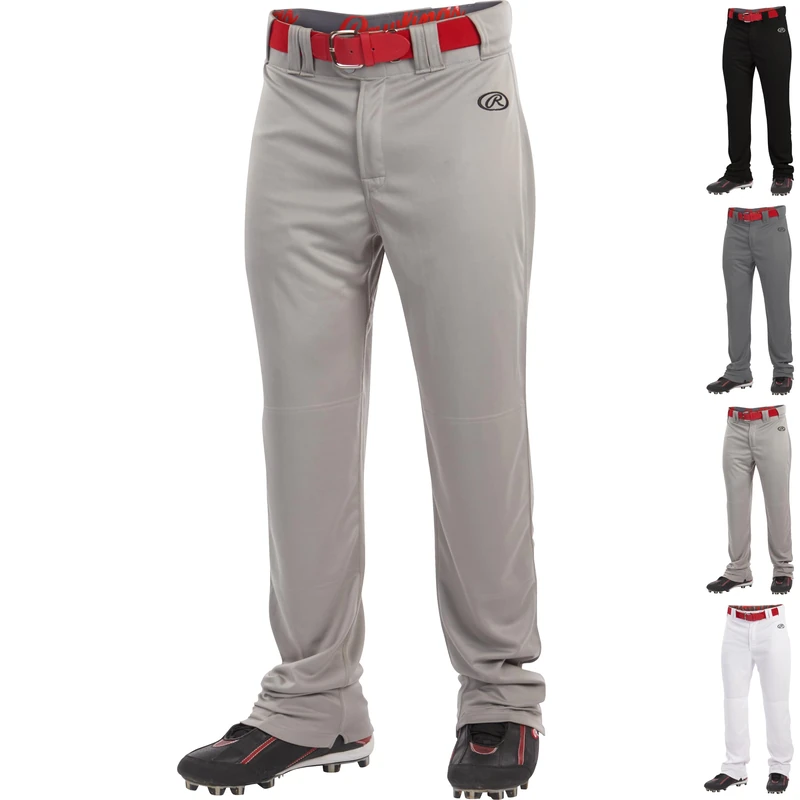 Rawlings Men's Launch Series Baseball Pant | Full Length Semi-Relaxed Fit | Adult Sizes | Solid Color Options Grey
