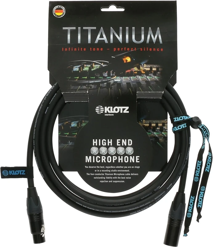 Klotz TI-M0500 Titanium Star Quad Microphone Cable, Male to Female, 16'