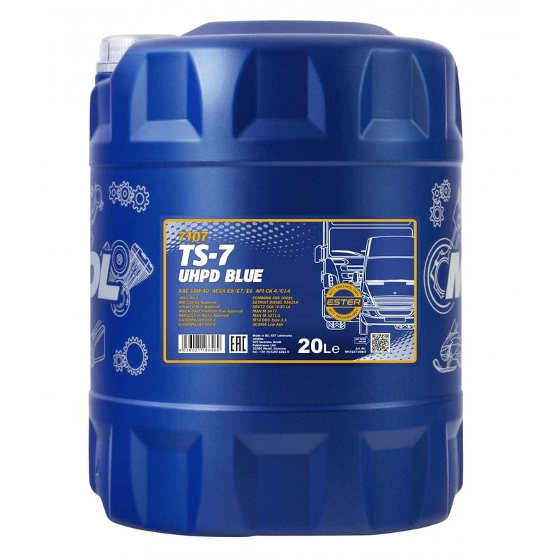 Mannol 20 Litres TS-7 UHPD 10W-40 Blue Engine Oil 7107 All Weather Synthetic Based