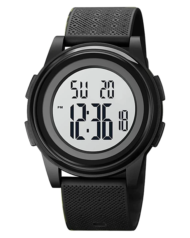 Ultra-Thin Minimalist Sports Waterproof Digital Watches Men with Wide-Angle Display Rubber Strap Wrist Watch for Men Women