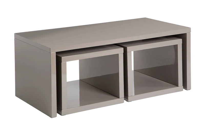 Premier Housewares Set of 3 Coffee Table Dark Grey Living Room Table with Nest of Tables Coffee Table for Living Room The Nest of 3 39 x 46 x 30 cm