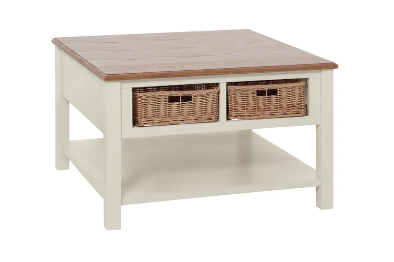 Premier Housewares Dorset Coffee Table, Wood, Cream