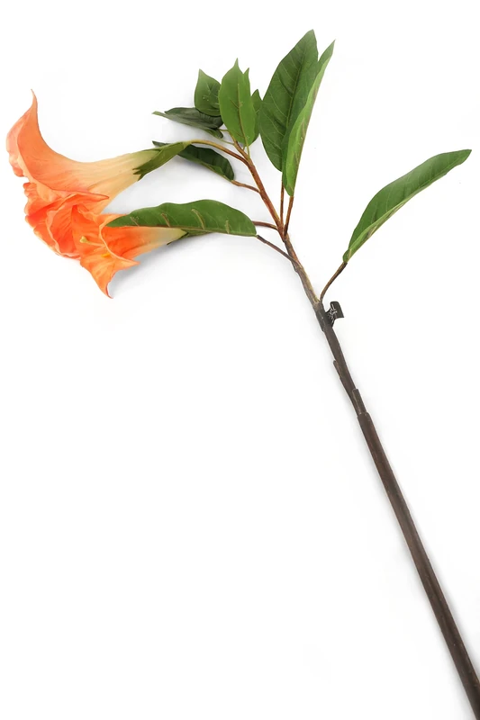Floral Elegance Artificial 108cm Single Stem Orange Angel's Trumpet Flowers x 12