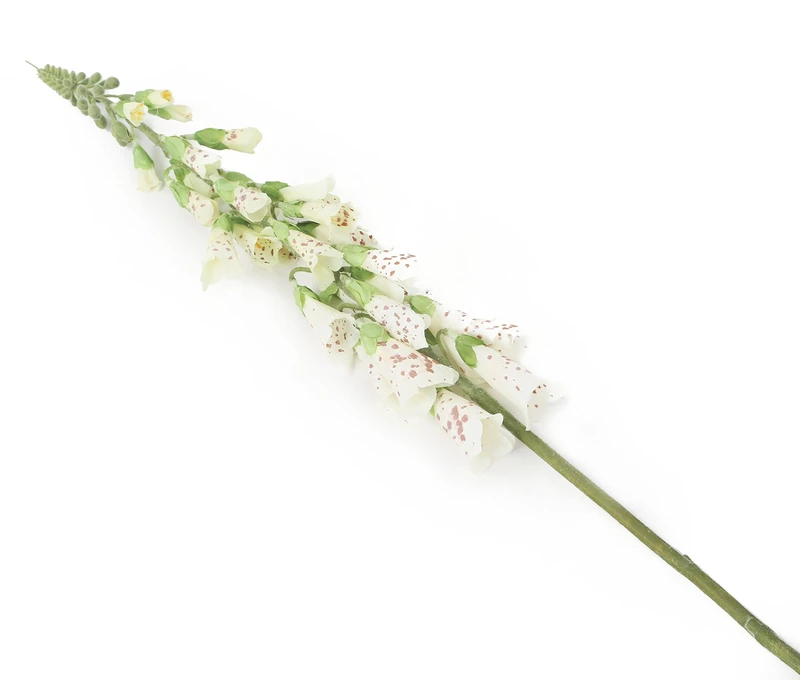 Floral Elegance Artificial 84cm Single Stem White Foxglove Flowers x 6