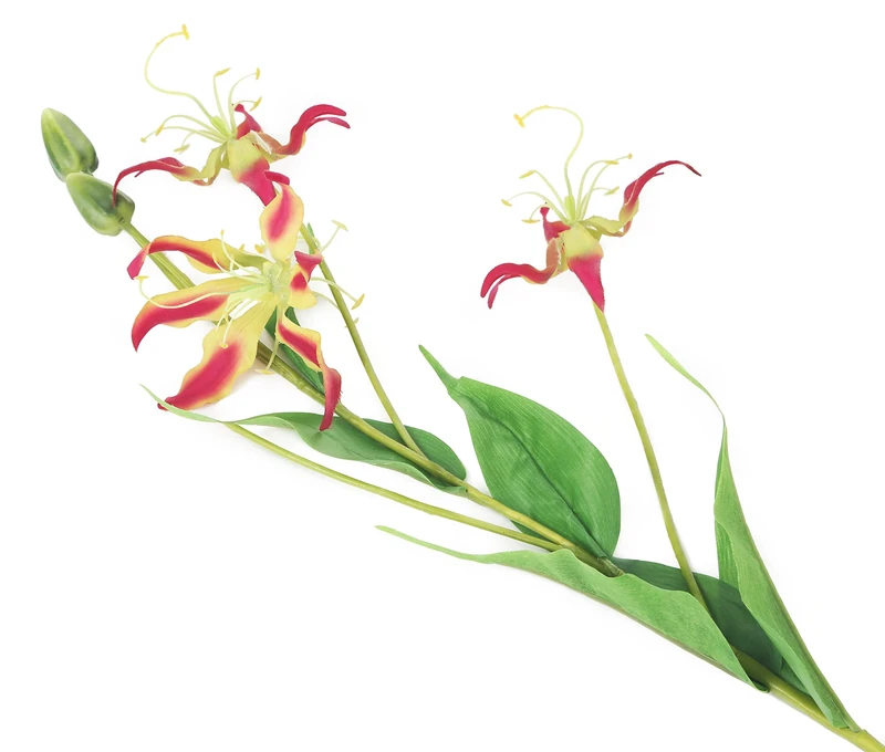 Floral Elegance Artificial 102cm Single Stem Magenta Flame Lily Flowers x 12