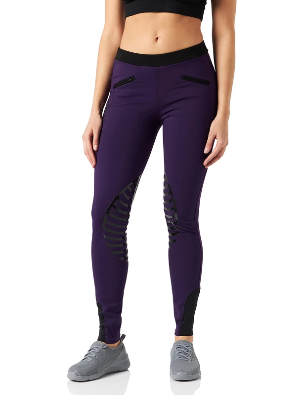 HKM Women's Reitleggings Starlight Breeches, Multicoloured (lila/Schwarz), 34