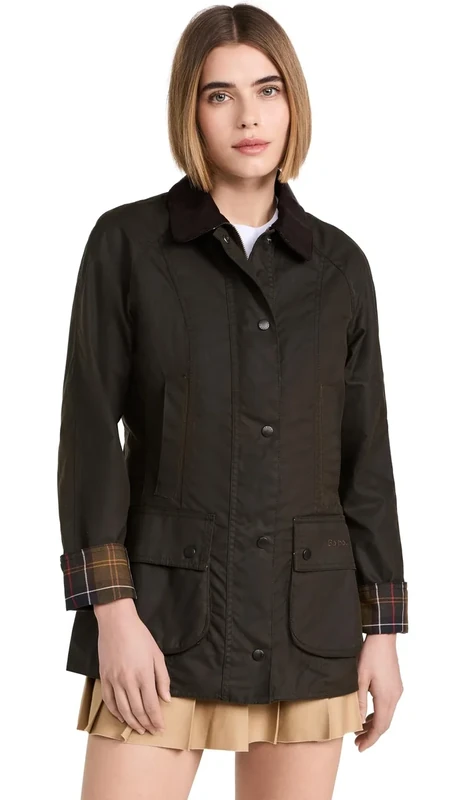 Barbour Women's Classic Beadnell Wax Jacket, olive, XS - Image 1