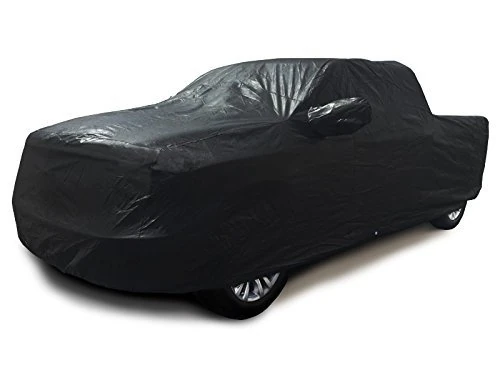 Xtrashield CarsCover 100% Sunblock Custom Fit 2000-2017 Chevy Silverado 1500 2500 3500 Crew Cab 6.6ft Short Bed Box Truck Car Cover Black
