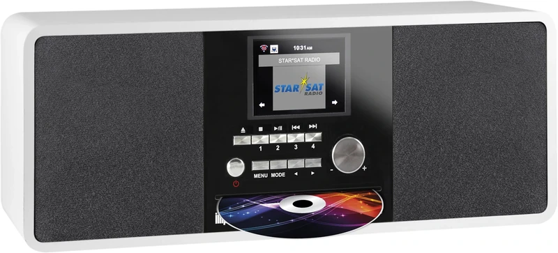 Imperial DABMAN i200 CD Internet Radio/DAB+ Radio Digital Radio with CD Player (Stereo Sound, Internet Radio/DAB+/DAB/FM, WLAN, LAN, Bluetooth, Aux-In, Line-Out, Spotify) White