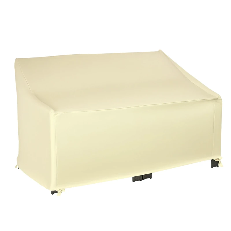 Outsunny 600D Oxford Cloth Furniture Cover, 2 Seater Sofa Protector for Garden Patio, Outdoor, Waterproof, Beige, 140L x 84W x 56/94H cm