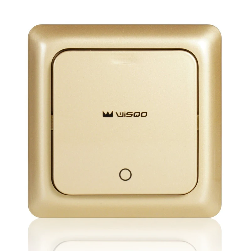 WisQo Wireless Light Switch. Works with WisQo Receiver. Add a Remote Switch for Your Light Easily. Avoid Chasing Wires into Walls. Save Cost and Time. Gold
